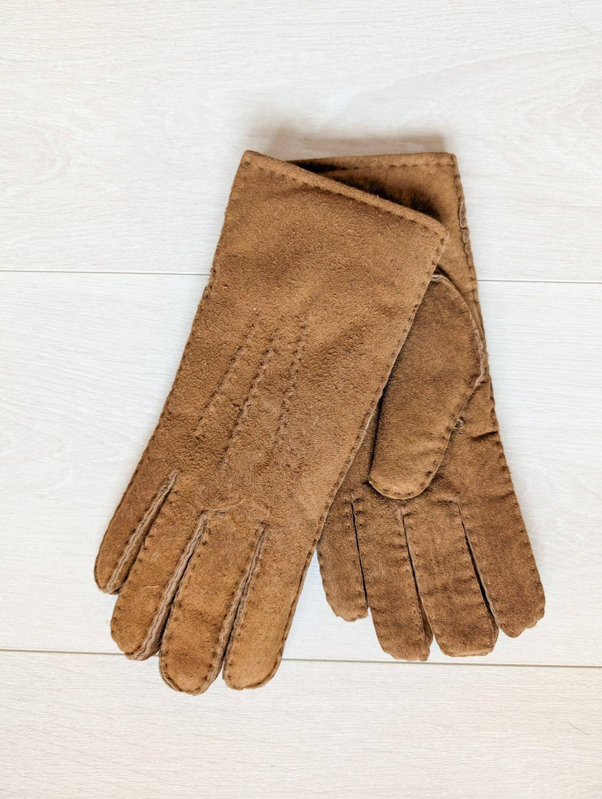 Womens 3pt Sheepskin Glove - Mixed Autumnal Shades: Brown Shades / Medium