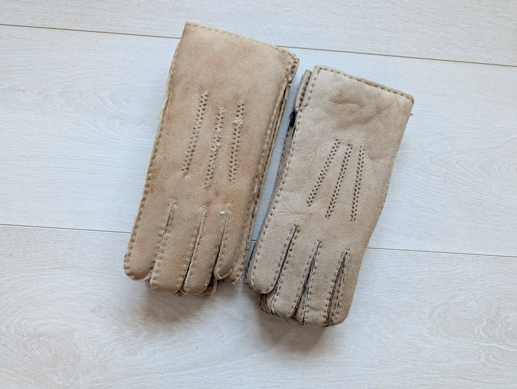 Womens 3pt Sheepskin Glove - Mixed Autumnal Shades: Brown Shades / Medium