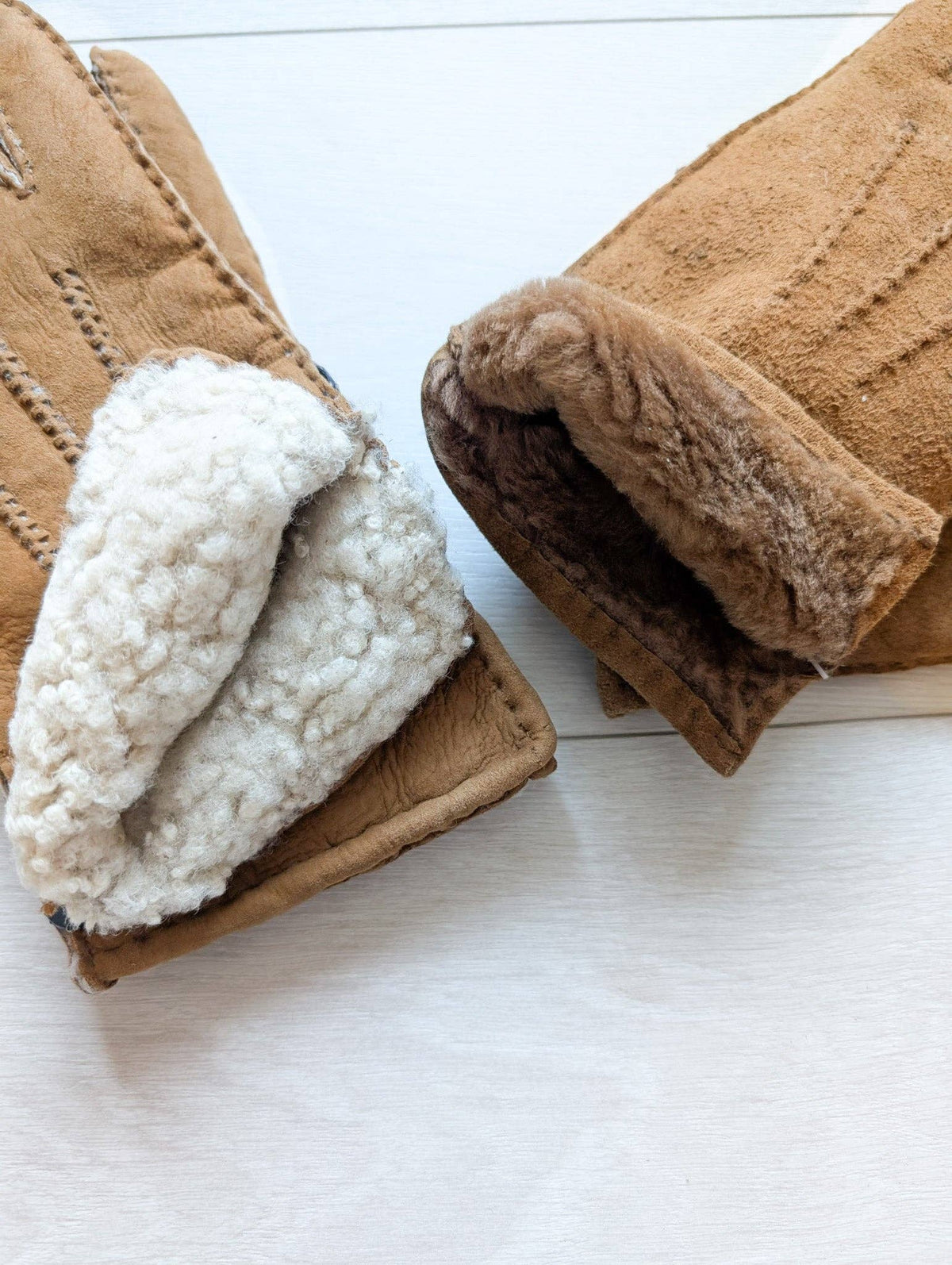 Womens 3pt Sheepskin Glove - Mixed Autumnal Shades: Brown Shades / Medium