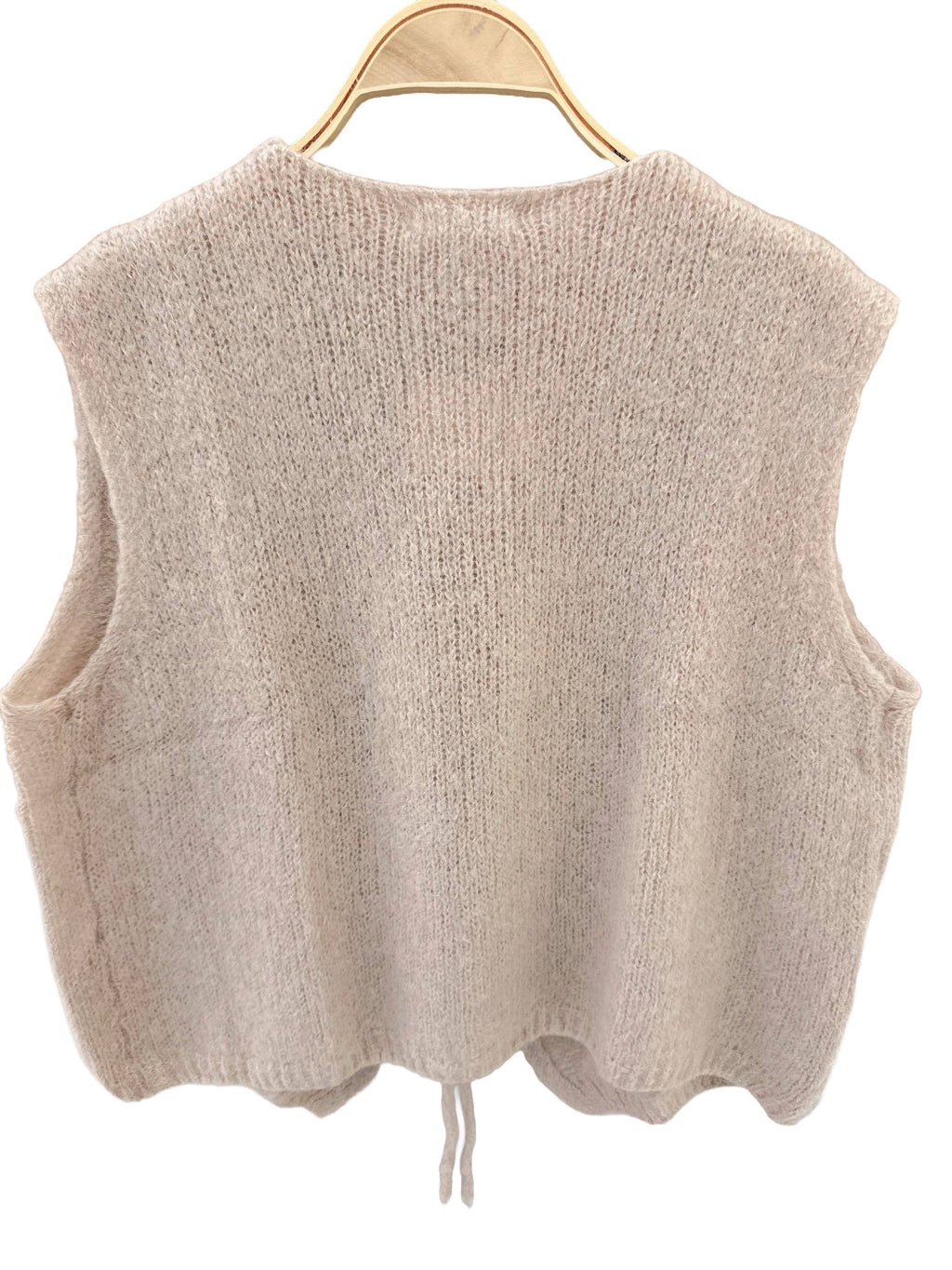 Sleeveless knit vest - Orice: Beige / One size