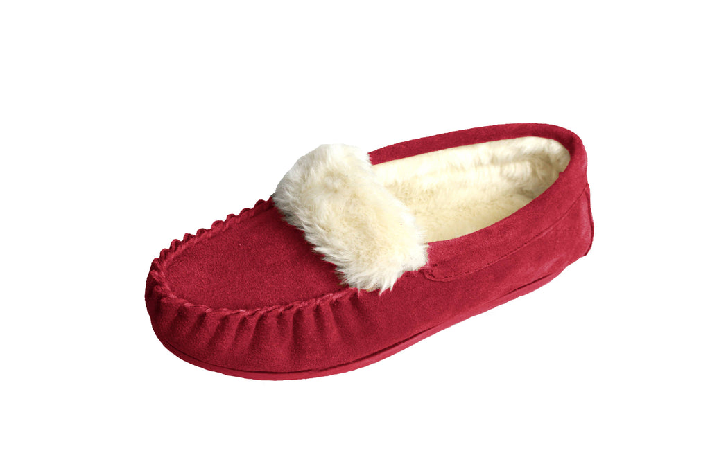 Zoe Plush Lined Moccasins: Dark Camel / 6