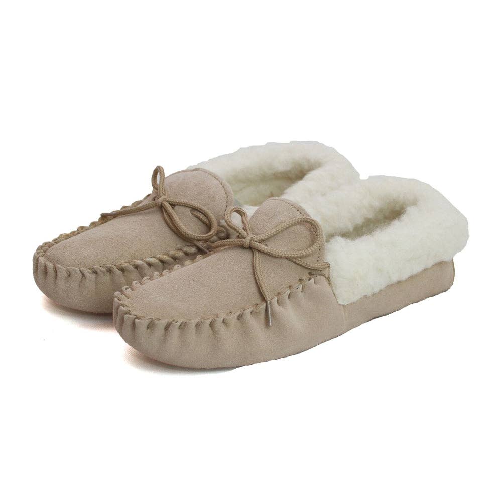 LWM1 Ladies Wool Lined Moccasin: Pink / 7