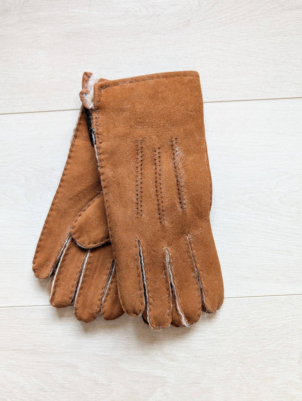 Womens 3pt Sheepskin Glove - Mixed Autumnal Shades: Brown Shades / Medium