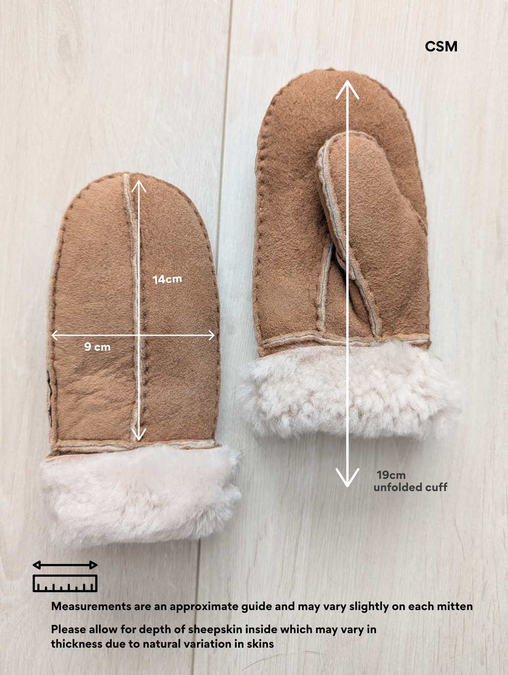CSM Childrens Sheepskin Mittens: Chocolate