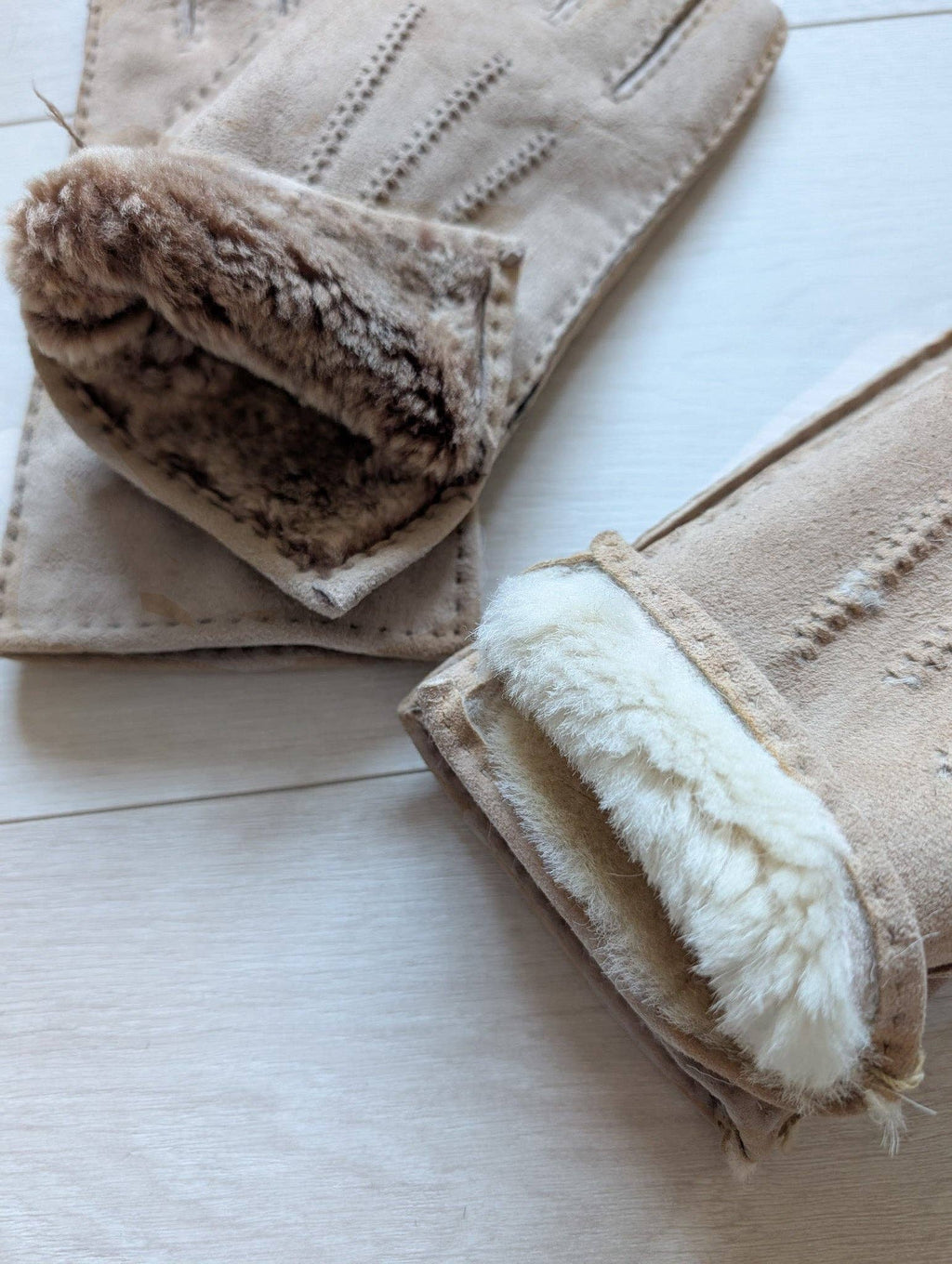 Womens 3pt Sheepskin Glove - Mixed Autumnal Shades: Brown Shades / Medium