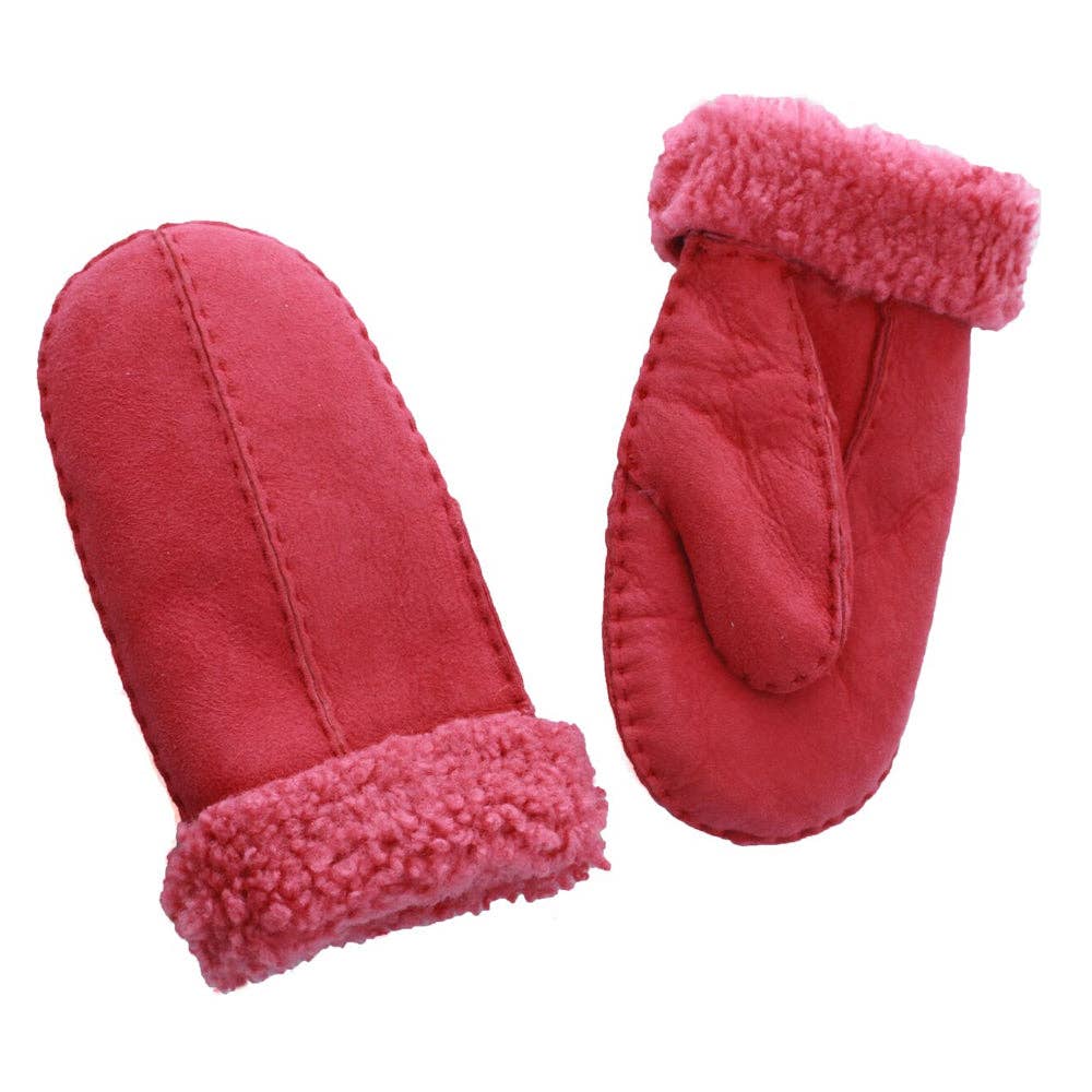 CSM Childrens Sheepskin Mittens: Chocolate