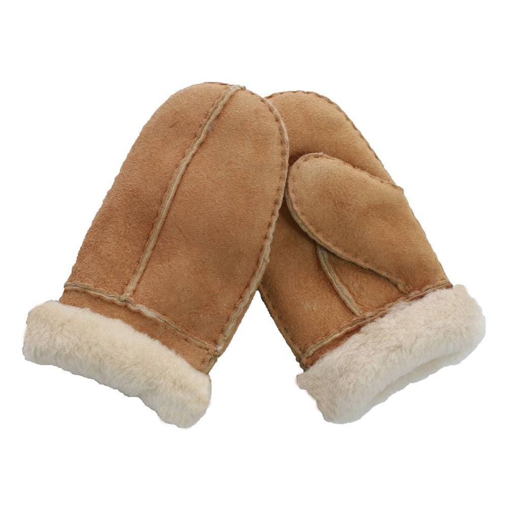 CSM Childrens Sheepskin Mittens: Chocolate
