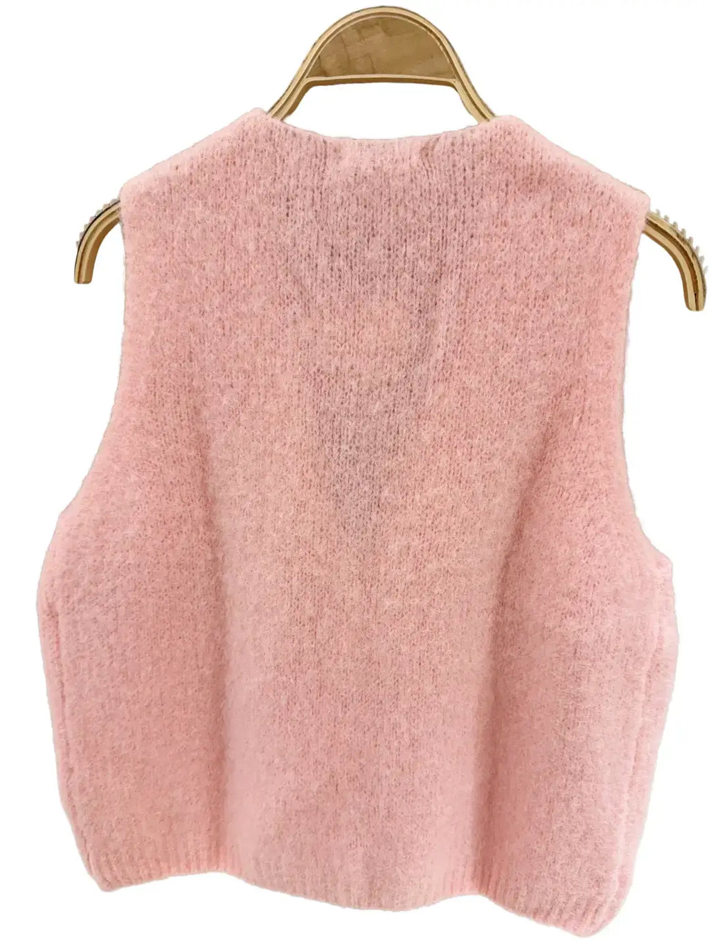 Alpaca knit sleeveless vest - Pink