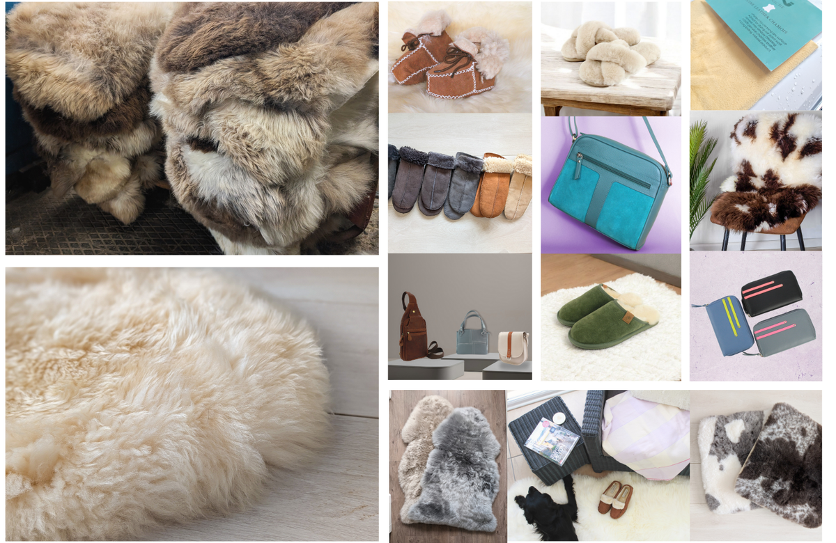 Natural Single Sheepskin Rugs British Skins S/M/L/XL  : Medium 90cm
