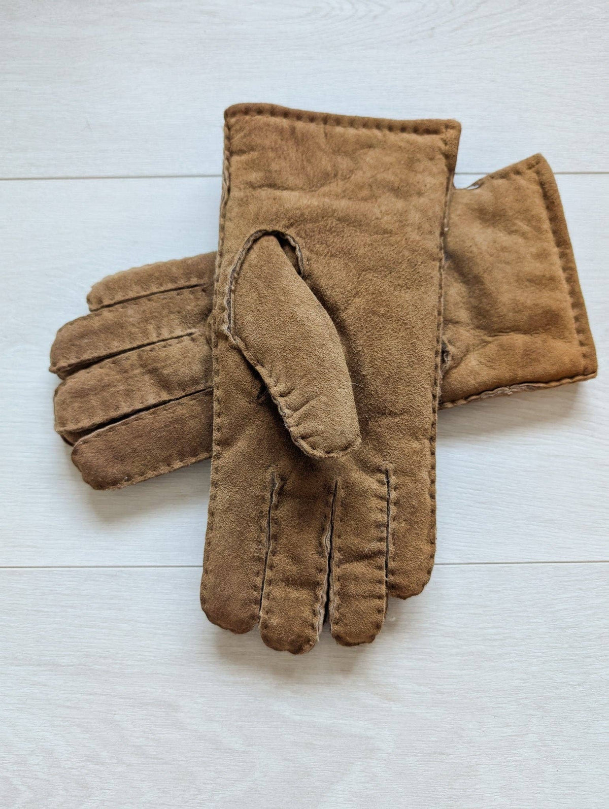 Womens 3pt Sheepskin Glove - Mixed Autumnal Shades: Brown Shades / Medium