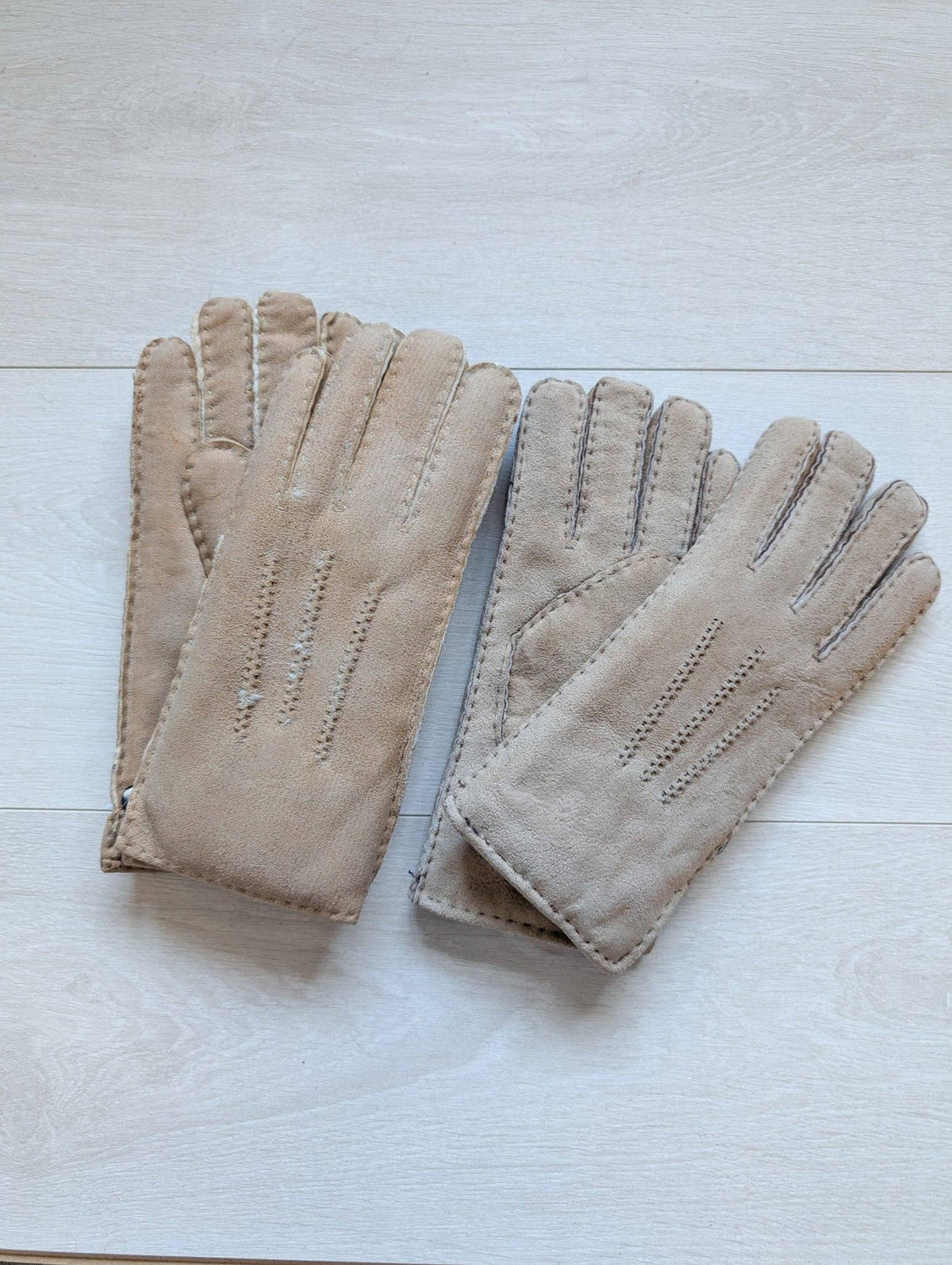 Womens 3pt Sheepskin Glove - Mixed Autumnal Shades: Brown Shades / Medium