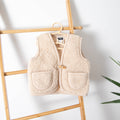 Merino Wool Beige Baby Gilet: M