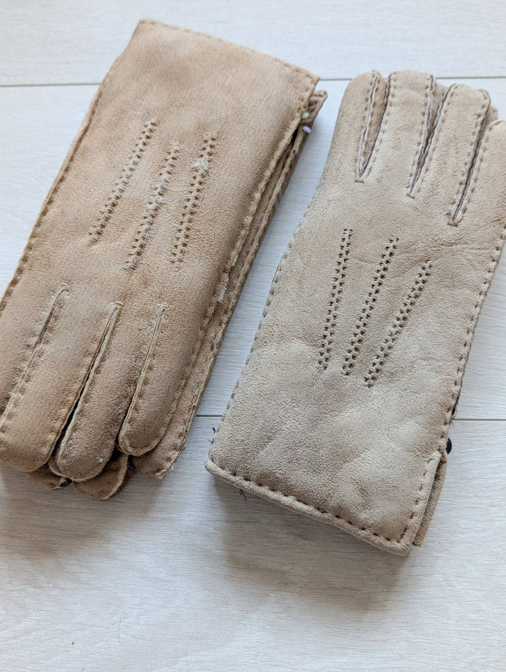 Womens 3pt Sheepskin Glove - Mixed Autumnal Shades: Brown Shades / Medium
