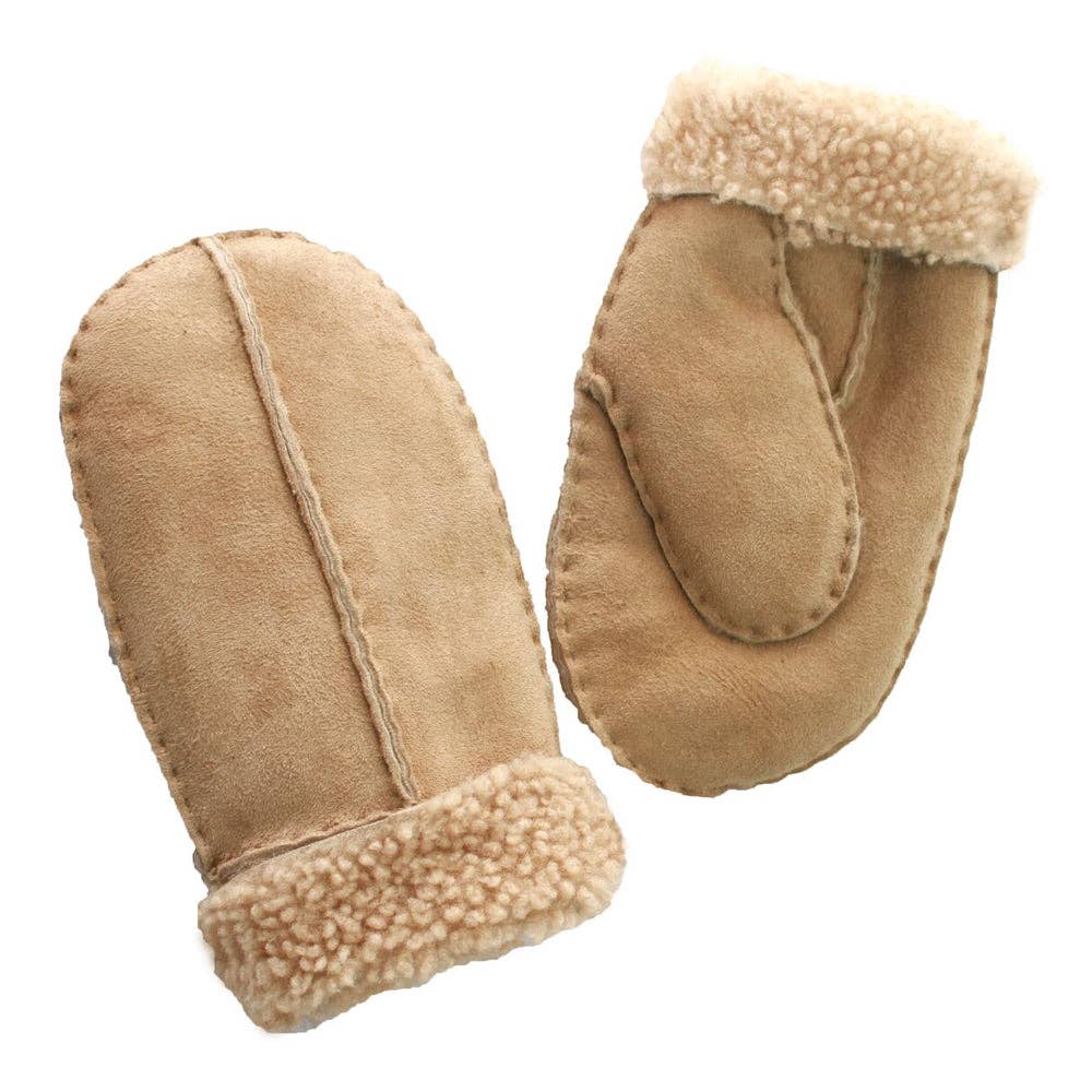 CSM Childrens Sheepskin Mittens: Chocolate