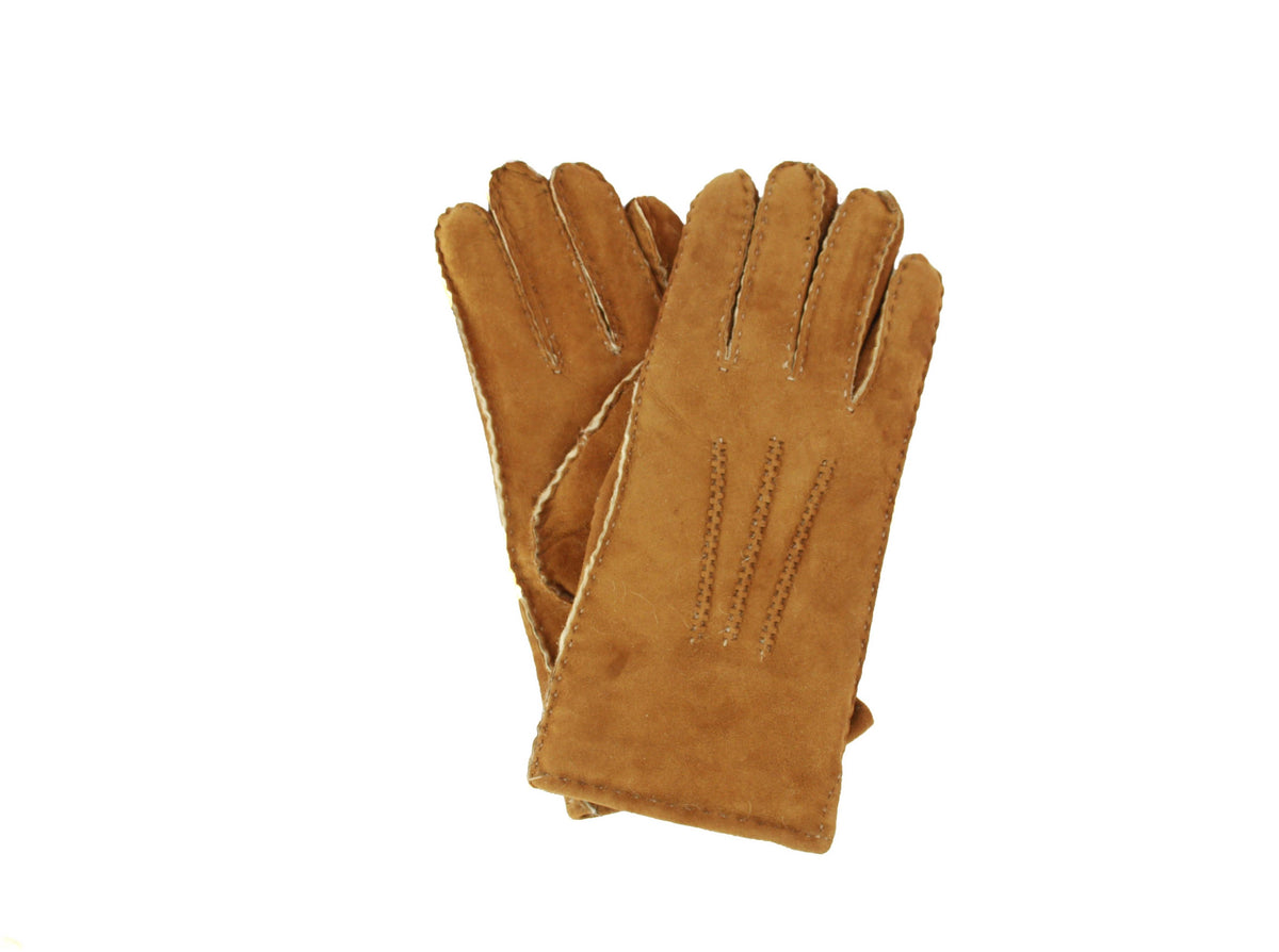 Womens 3pt Sheepskin Glove - Mixed Autumnal Shades: Brown Shades / Medium