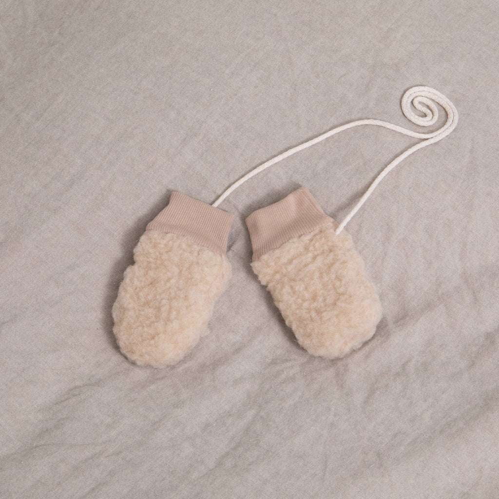 Baby Merino Wool Mittens with Cord