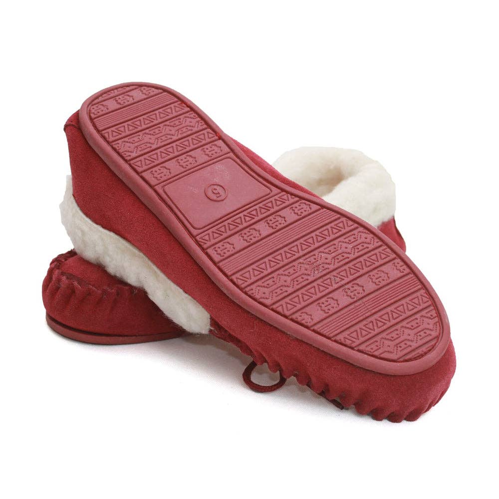 LWM1/S Ladies Wool Line Moccasin With Sole: Camel / 8