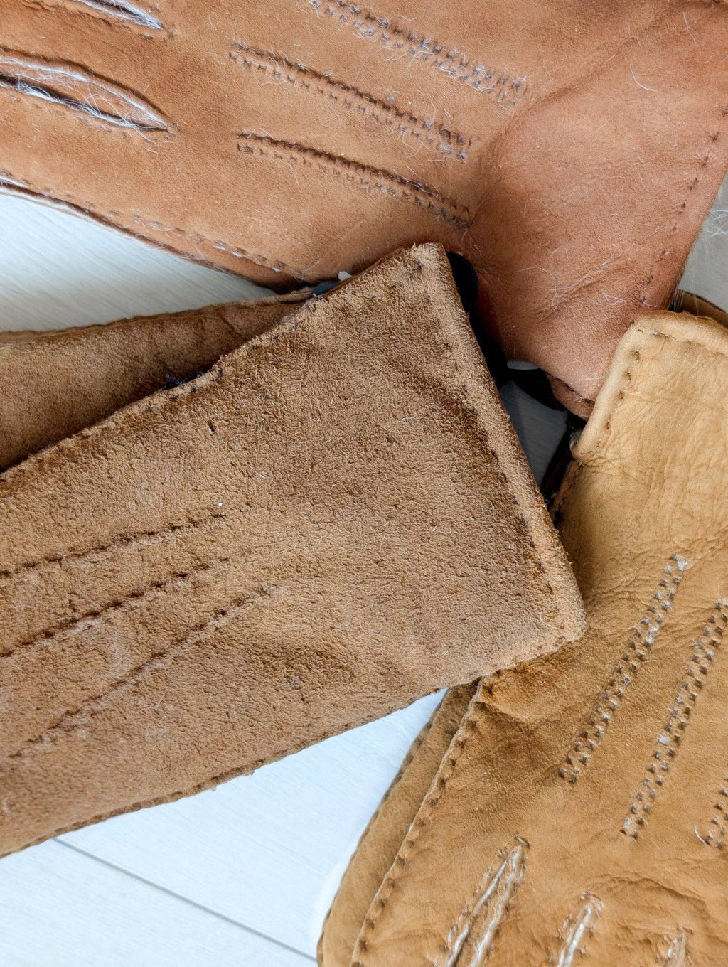 Womens 3pt Sheepskin Glove - Mixed Autumnal Shades: Brown Shades / Medium