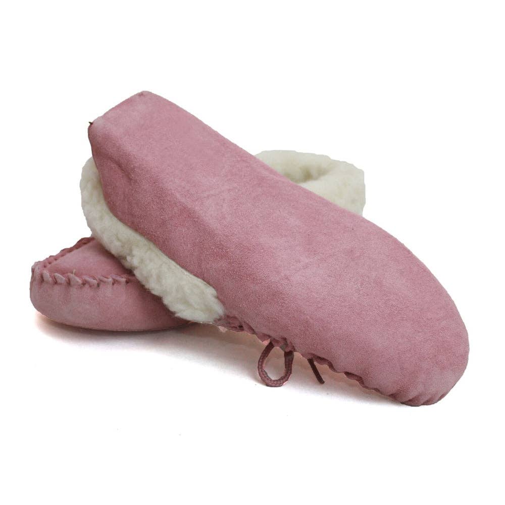 LWM1 Ladies Wool Lined Moccasin: Pink / 7