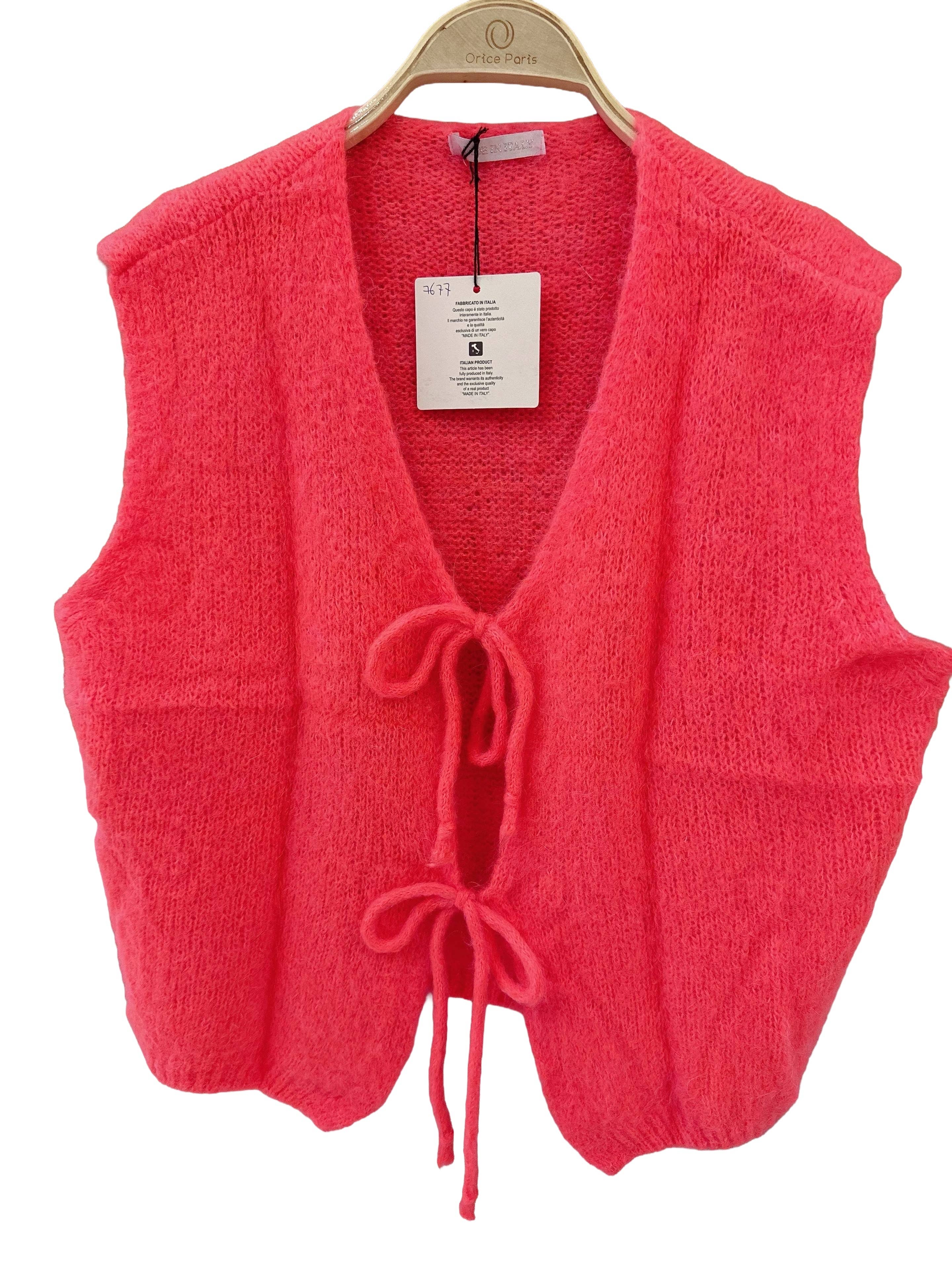Sleeveless knit vest - Orice: Beige / One size