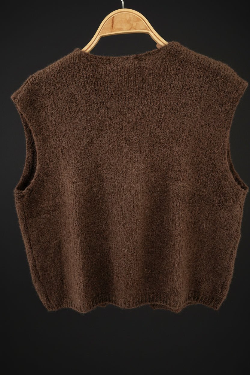 Sleeveless knit vest - Orice: Taupe / One size