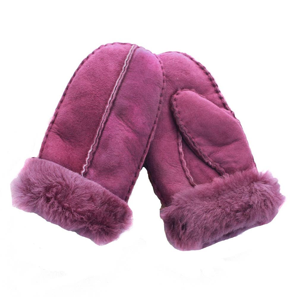 CSM Childrens Sheepskin Mittens: Chocolate