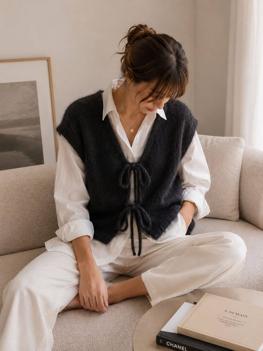 Sleeveless knit vest - Orice: Pink / One size