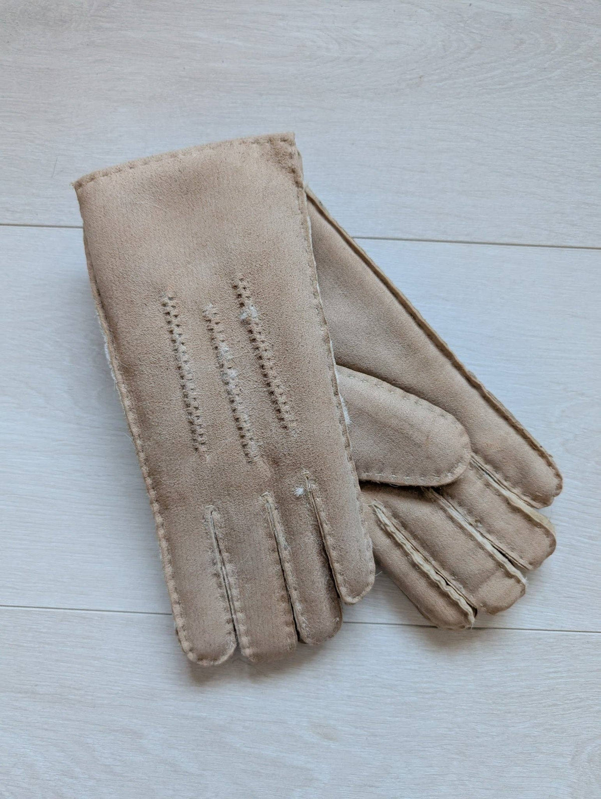 Womens 3pt Sheepskin Glove - Mixed Autumnal Shades: Brown Shades / Medium