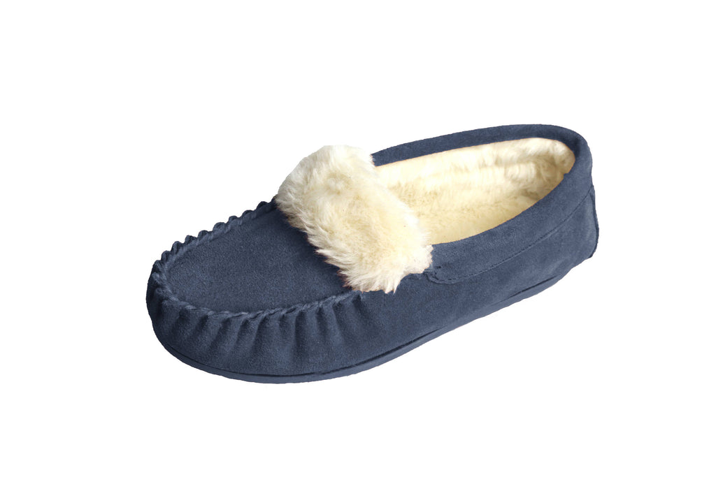 Zoe Plush Lined Moccasins: Dark Camel / 6