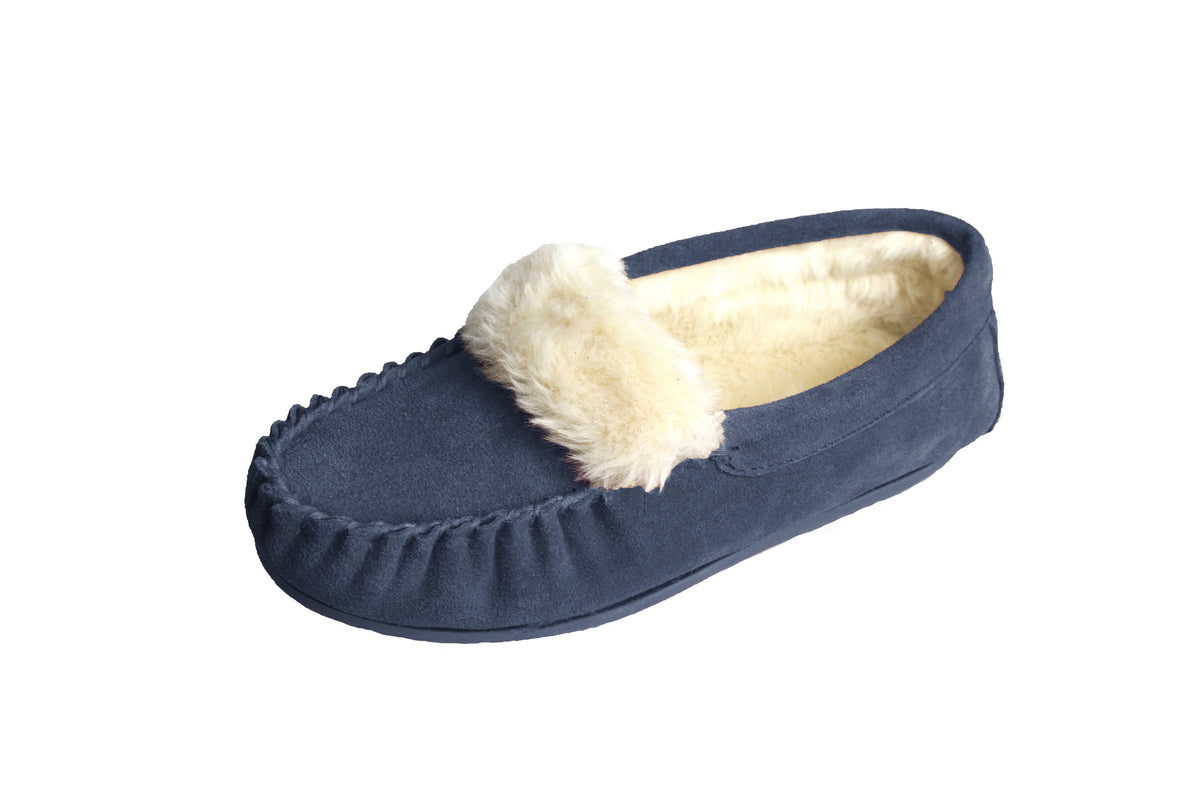 Zoe Plush Lined Moccasins: Dark Camel / 6