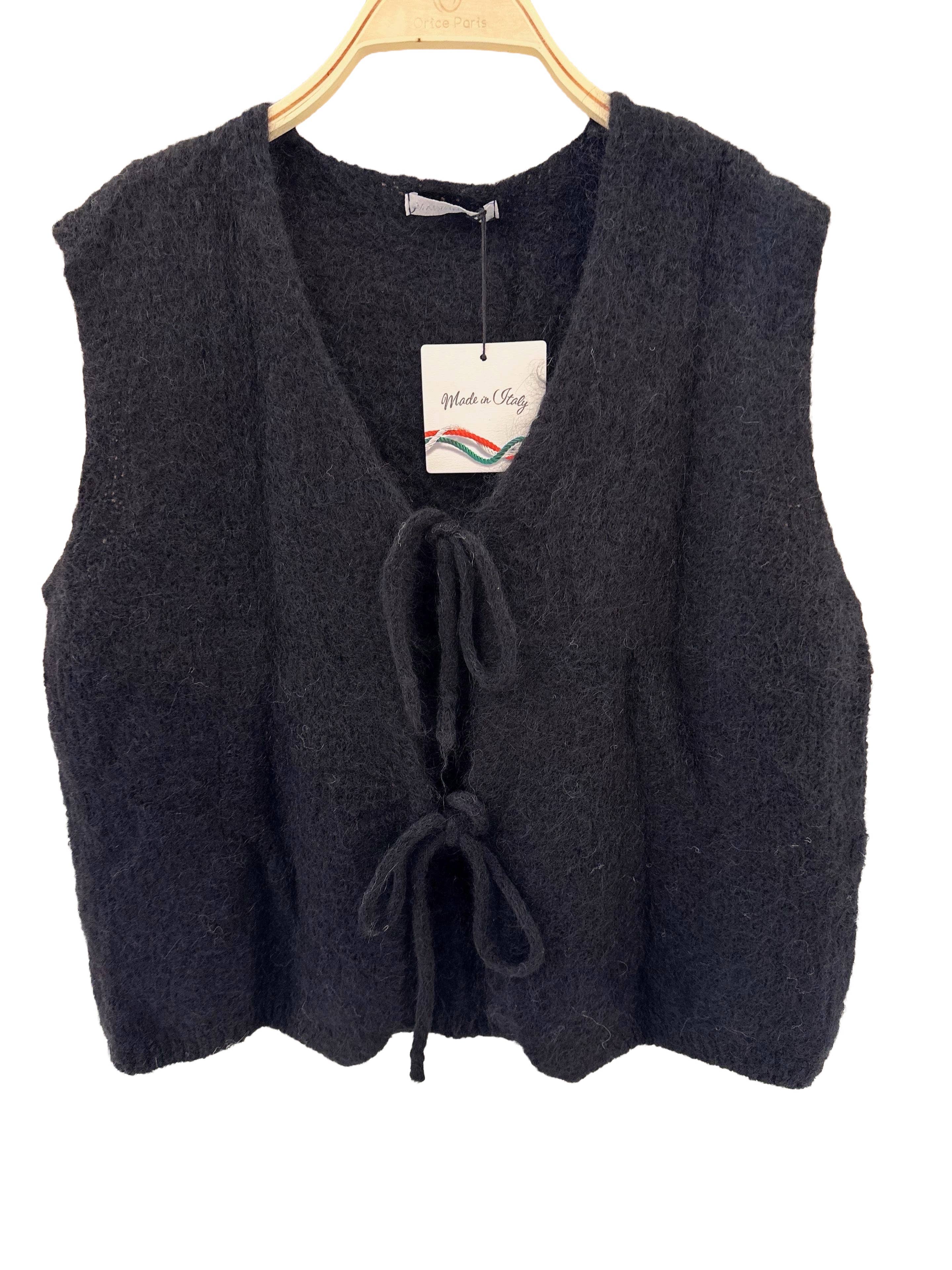 Sleeveless knit vest - Orice: Beige / One size