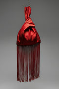 Velvet Japanese knot bag with a fringe