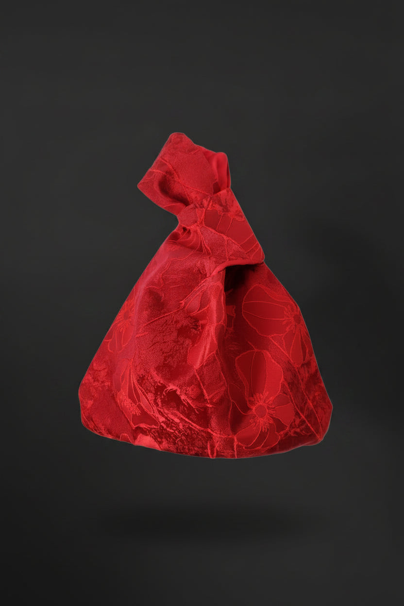 Japanese knot oriental red bag
