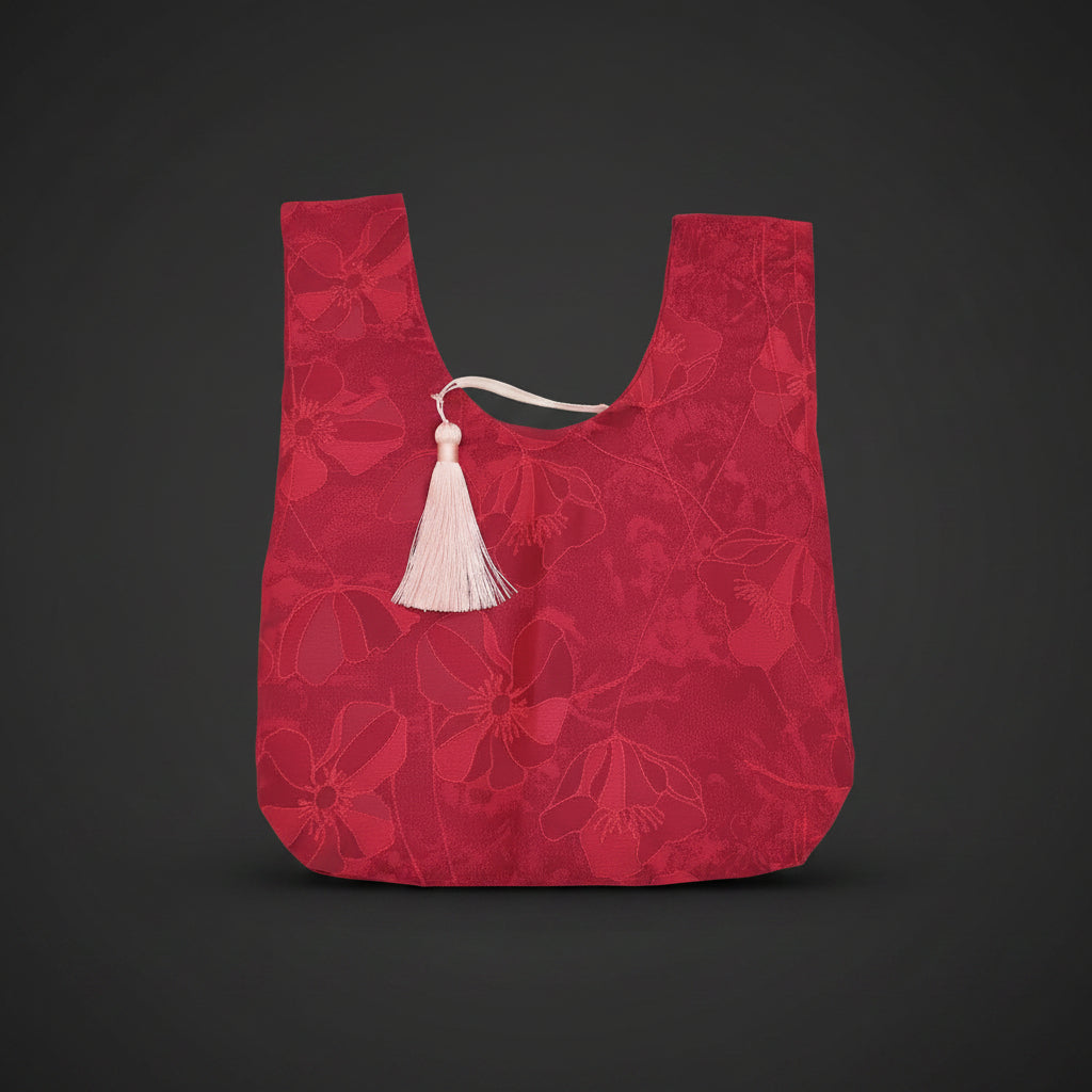 Japanese knot oriental red bag