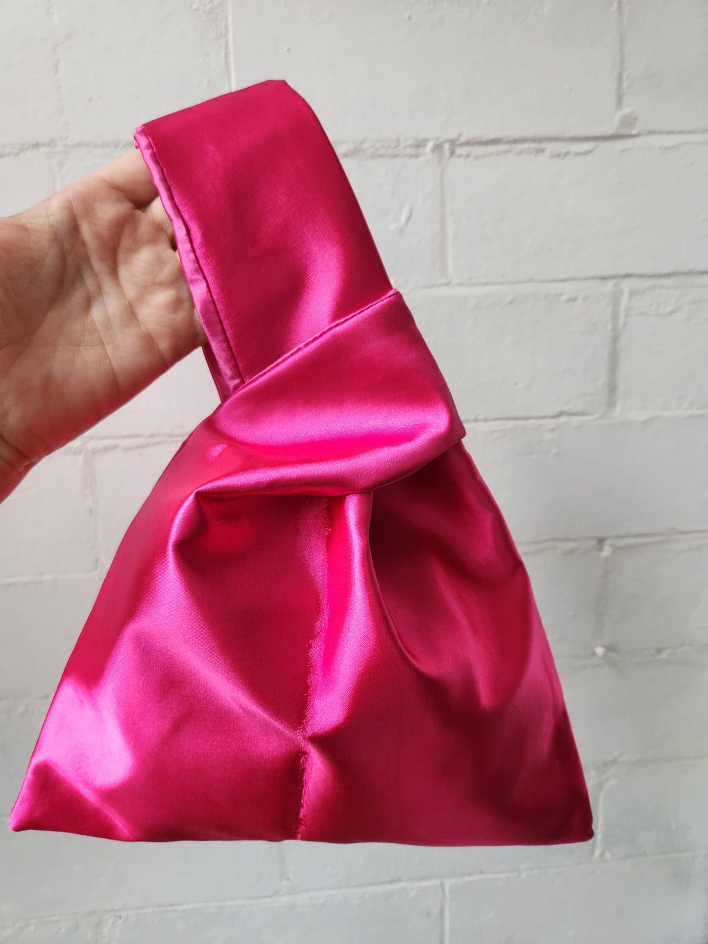 Japanese knot bag in hot pink