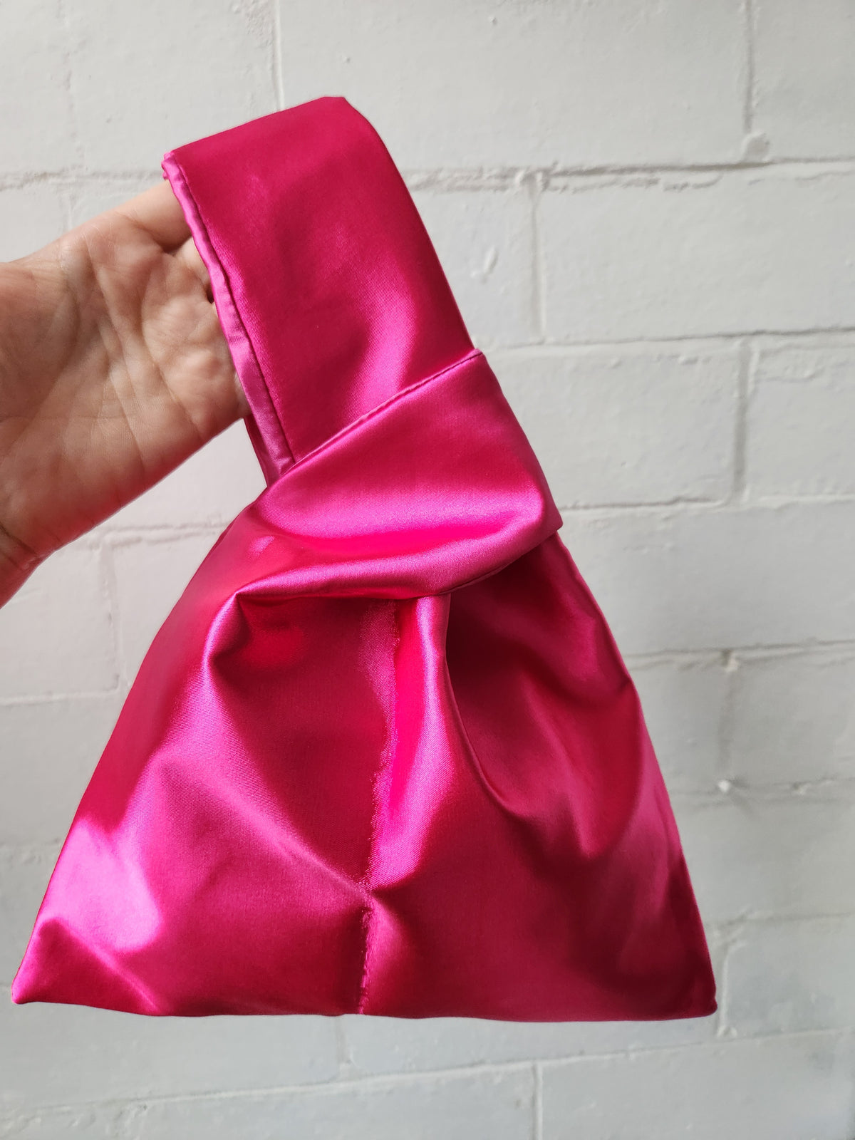 Japanese knot bag in hot pink