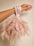Japanese knot feather pink bag