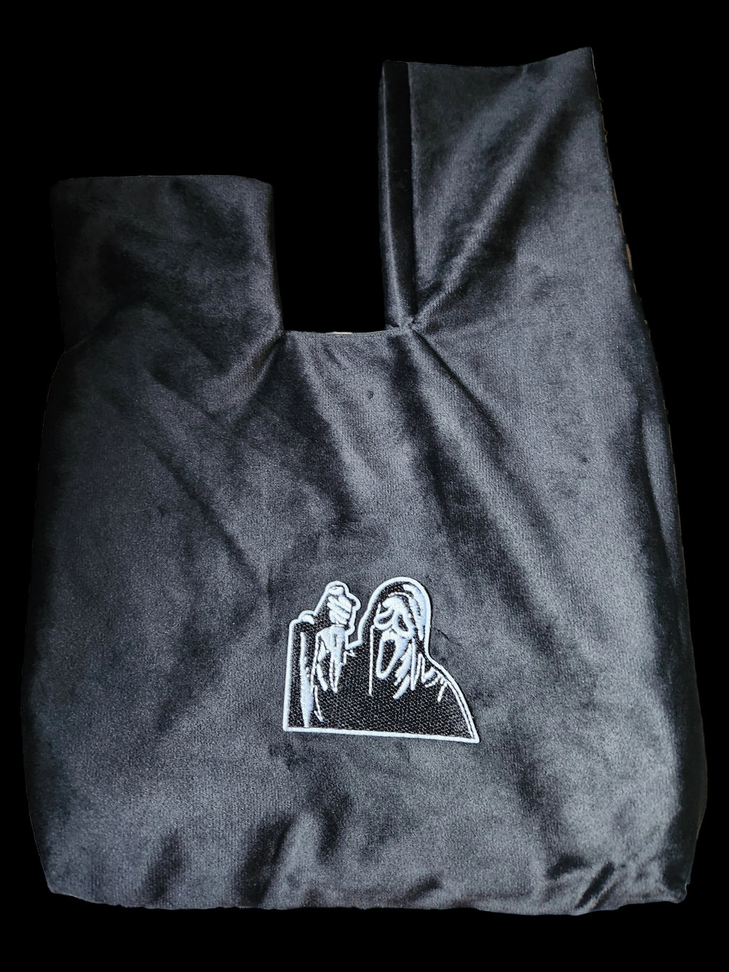 Japanese knot handbag with scream ghostface logo