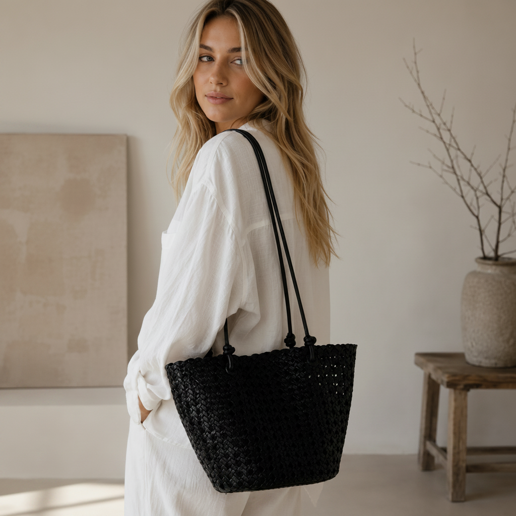 Small woven tote bag