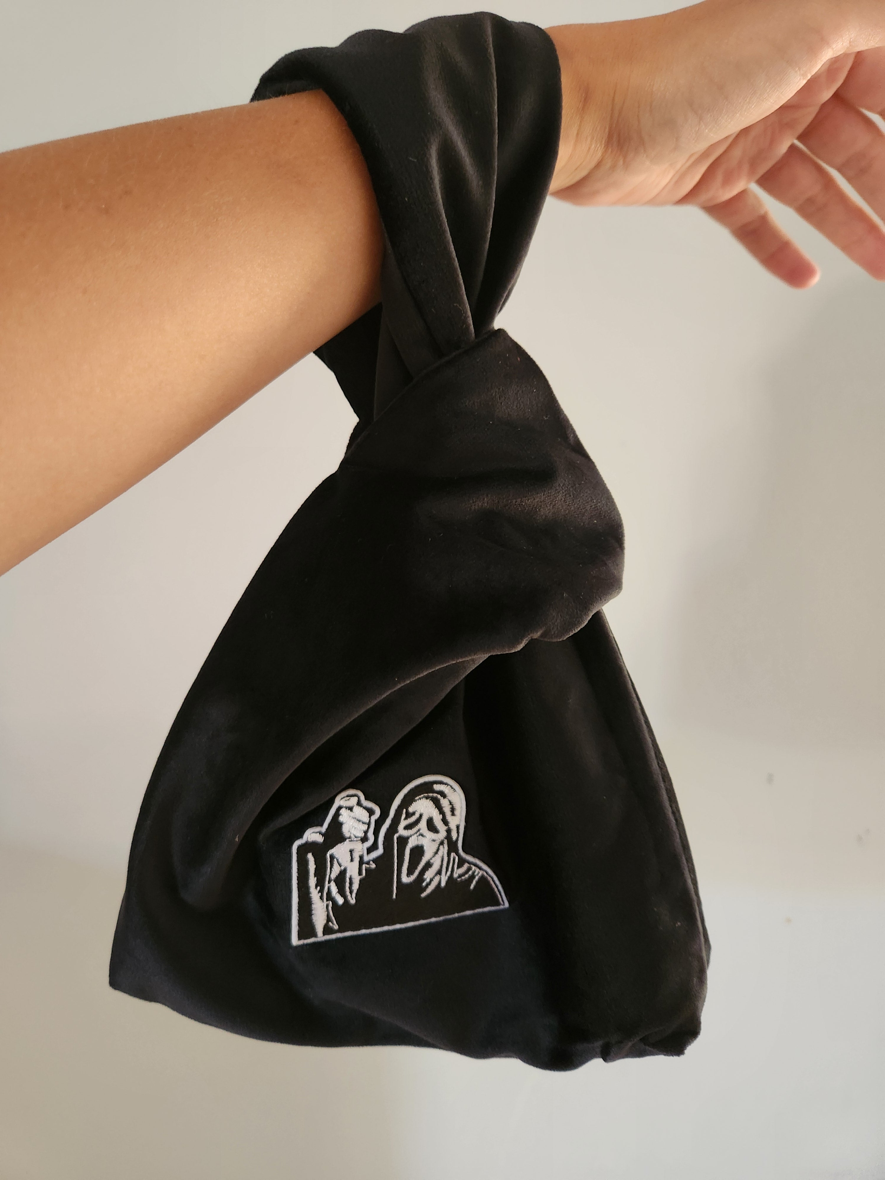Japanese knot handbag with scream ghostface logo