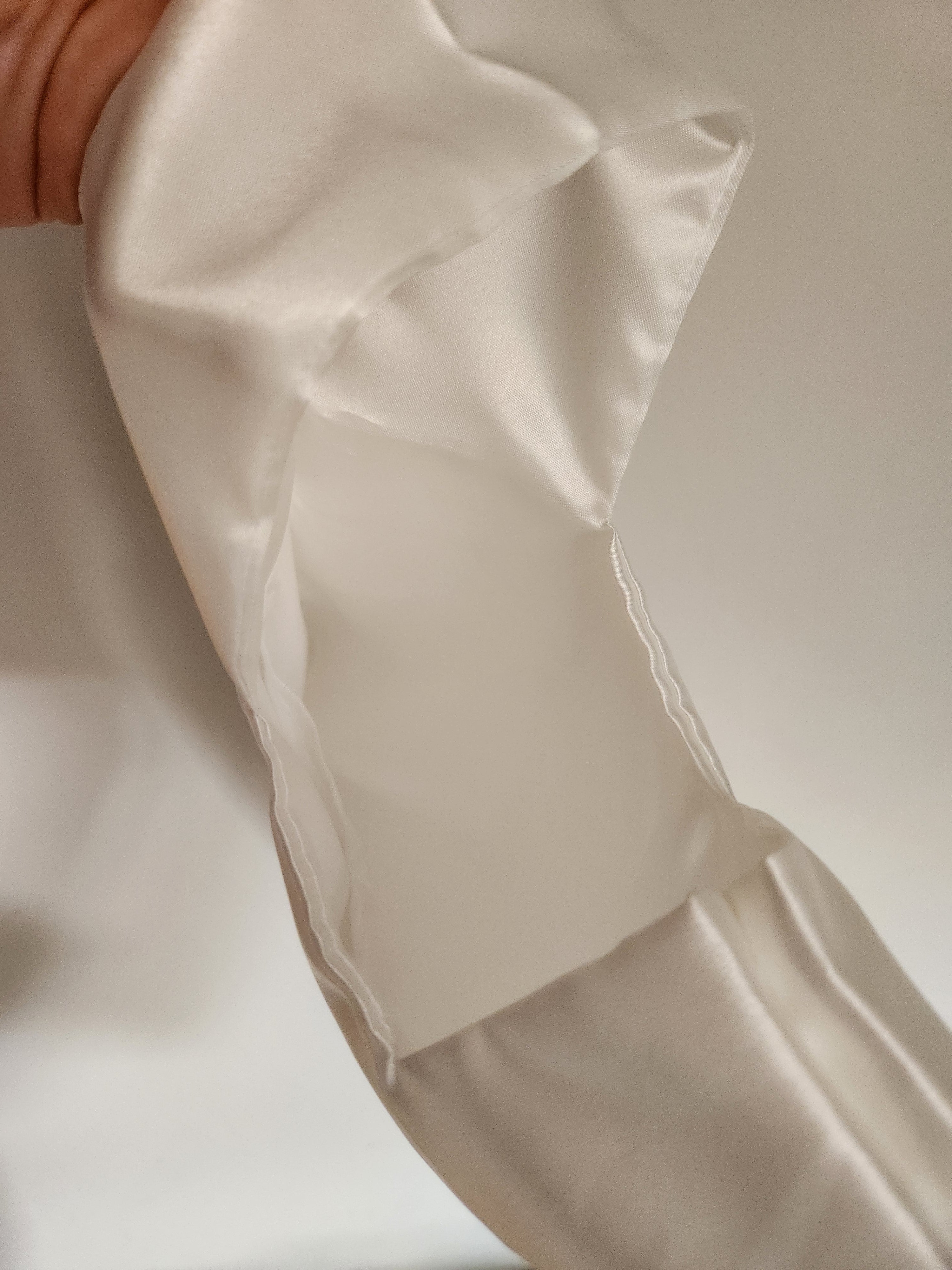 Japanese knot white satin bridal bag