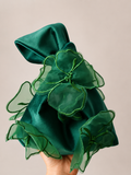 Japanese knot organza flowers  detail wrist bag