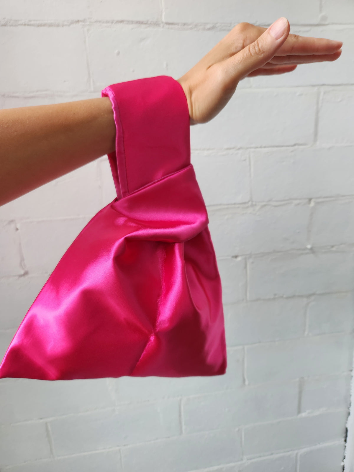 Japanese knot bag in hot pink