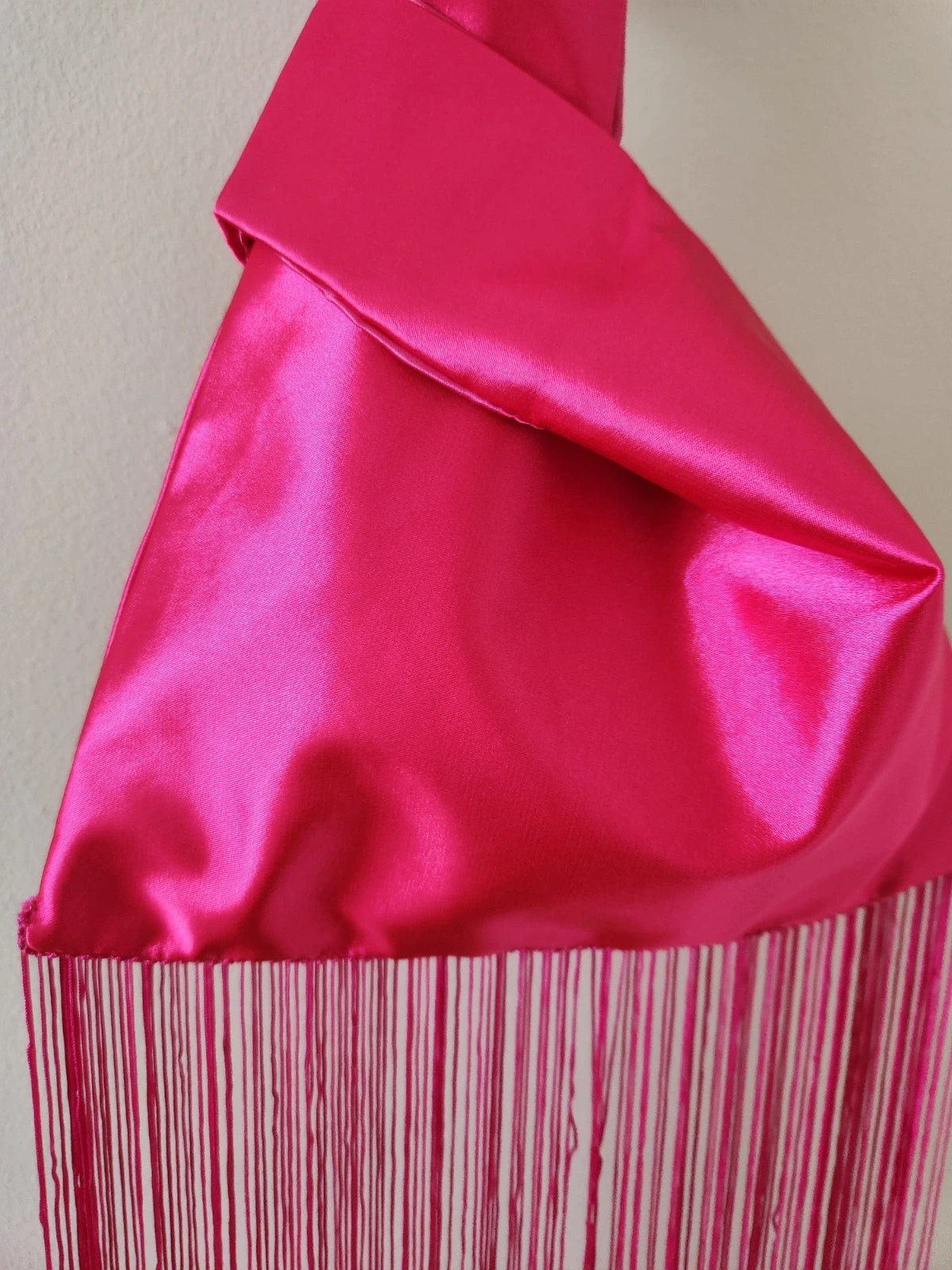 Japanese knot wrist bag in hot pink